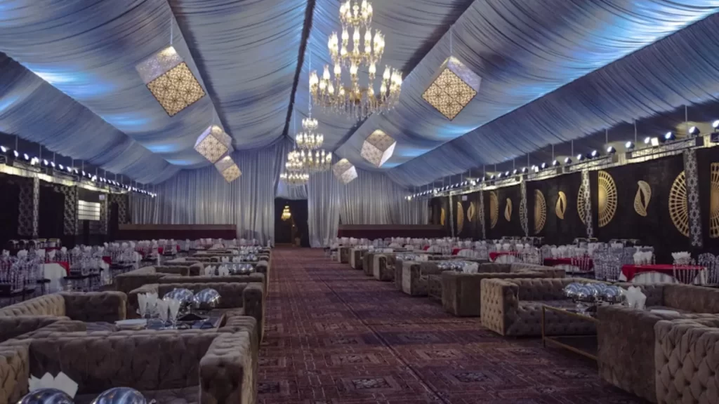 Stage and truss tent setup for a corporate event in Riyadh